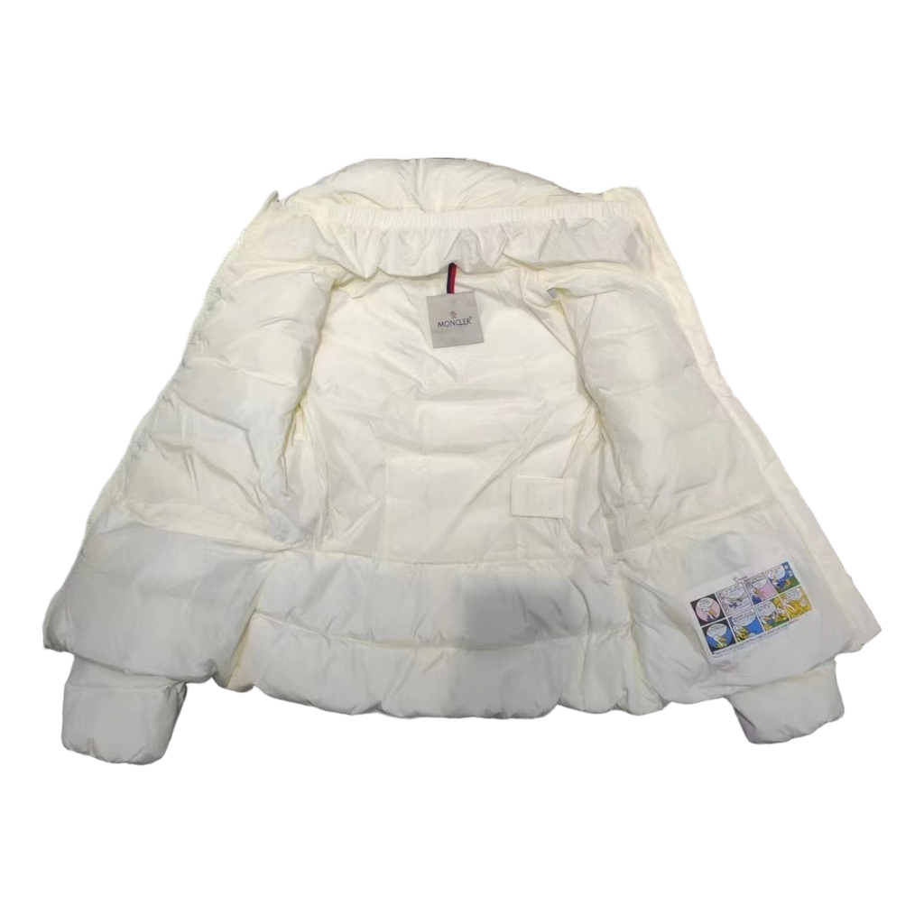 Moncler Drawstring-Waist Stand-Collar Puffer Jacket – Ivory Sculptural Edition