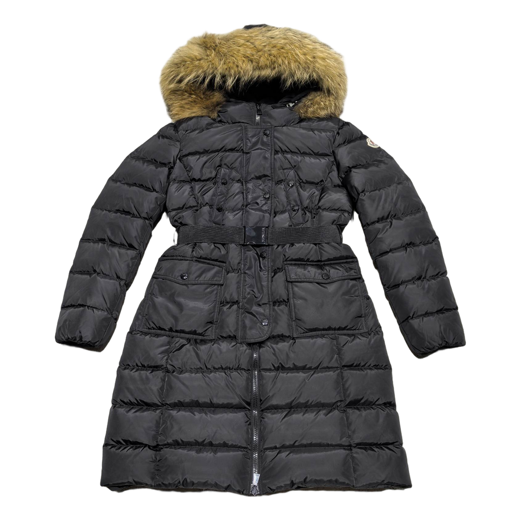 Moncler Four-Pocket Fur-Trim Hooded Long Puffer Coat – Black Utility Edition