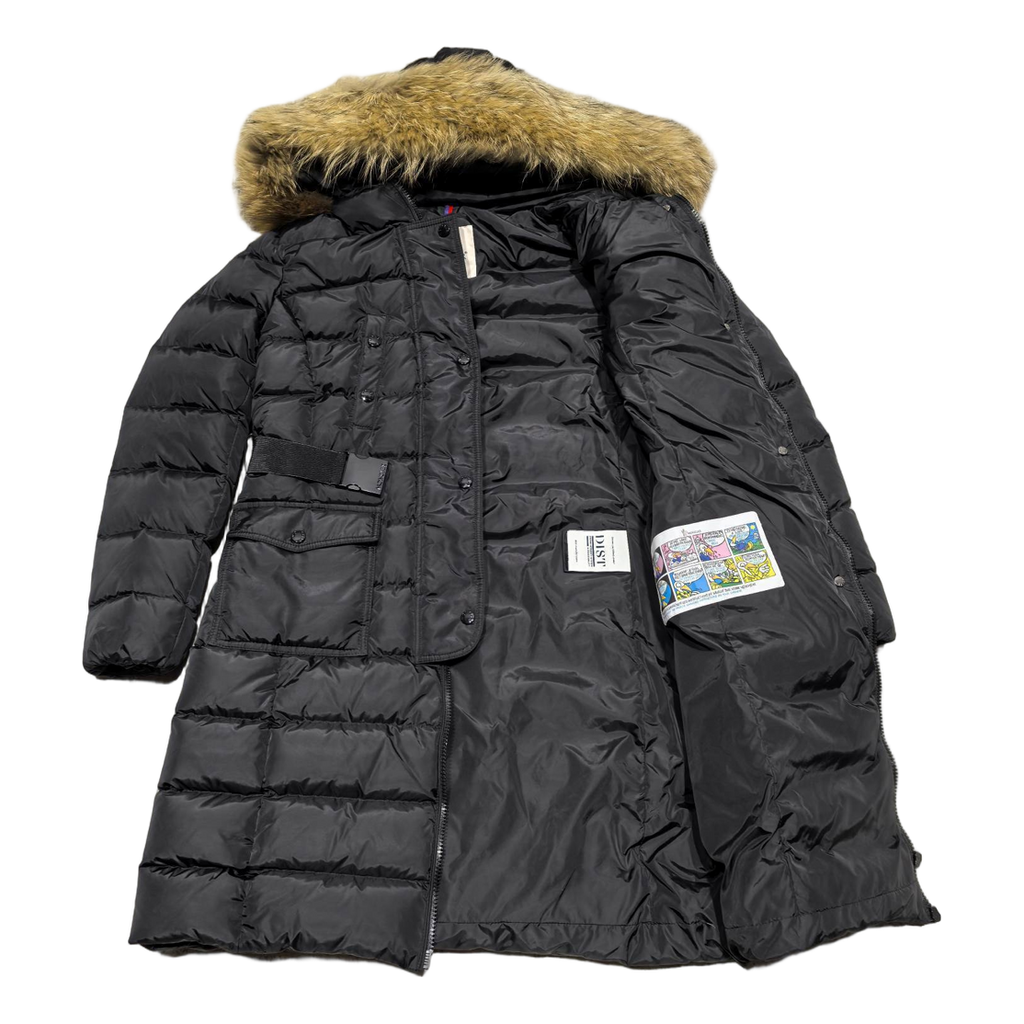 Moncler Four-Pocket Fur-Trim Hooded Long Puffer Coat – Black Utility Edition