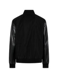 Gucci fabric bomber jacket with nappa sleeves