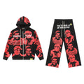 THAT'S A AWFUL LOT OF COUGH SYRUP Star Graphic Zip Hoodie & Pants Matching Set