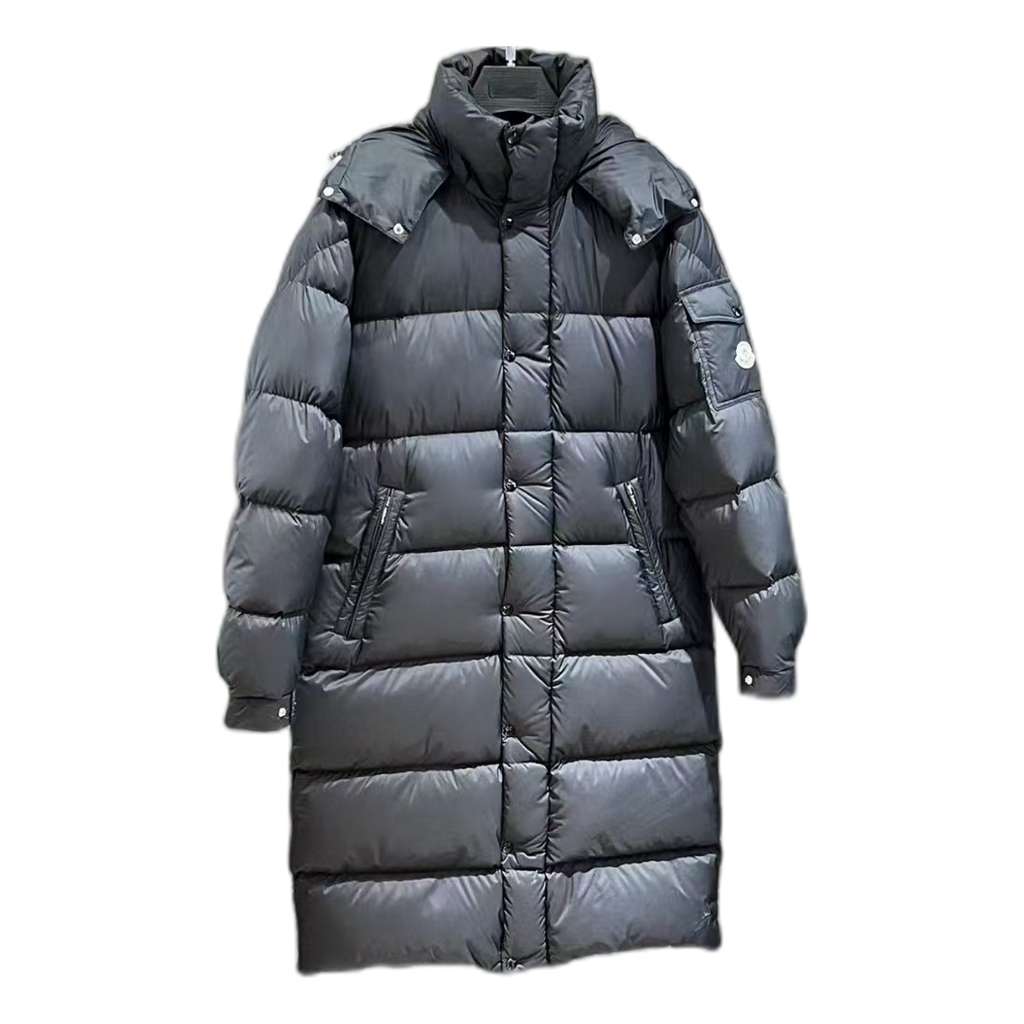 Moncler Hanoverian Hooded Long Puffer Coat – Black