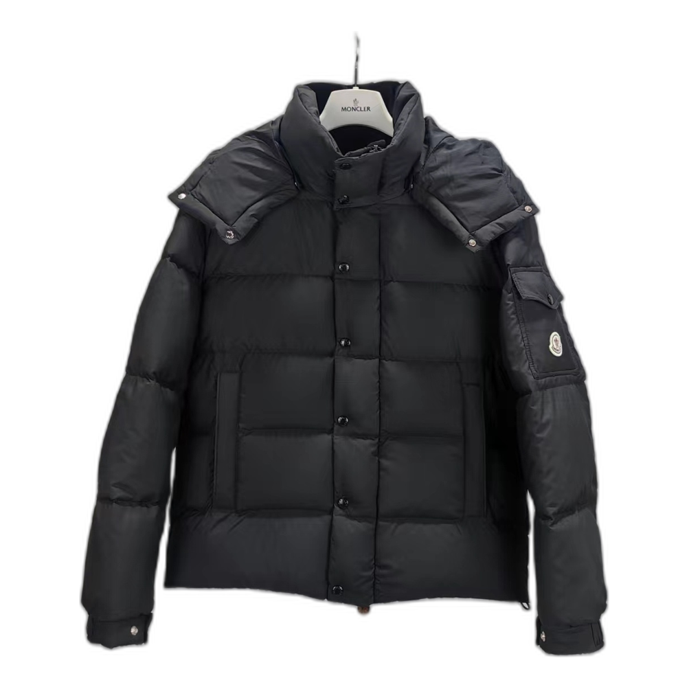 Moncler Maya Matte Hooded Puffer Jacket – Black Iconic Edition