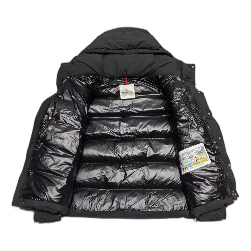 Moncler Maya Matte Hooded Puffer Jacket – Black Iconic Edition