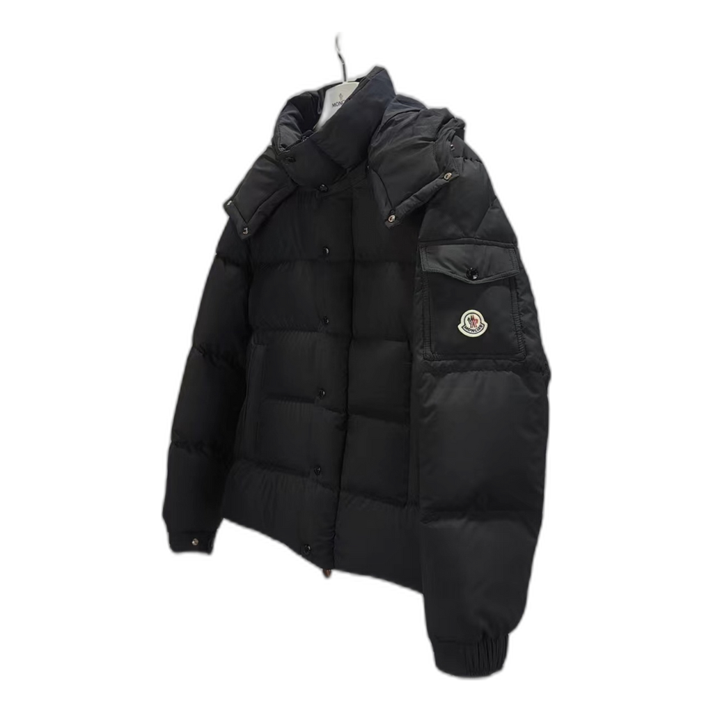 Moncler Maya Matte Hooded Puffer Jacket – Black Iconic Edition
