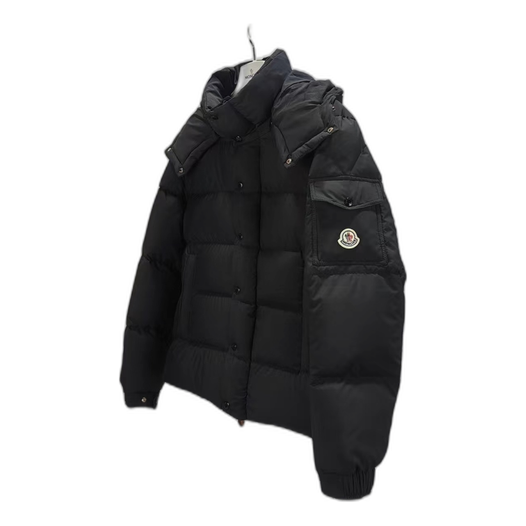 Moncler Maya Matte Hooded Puffer Jacket – Black Iconic Edition