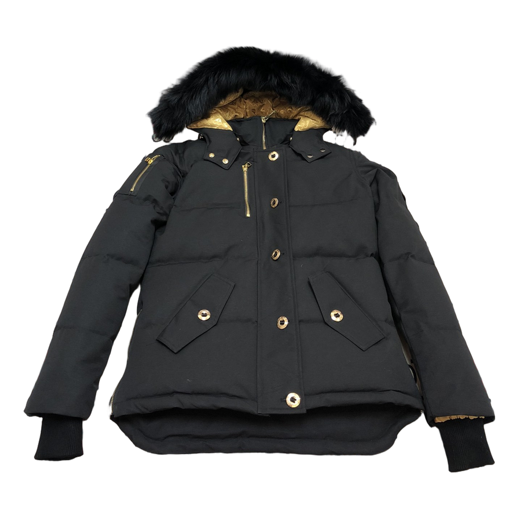 Moose Knuckles Gold 3Q Fur-Trim Hooded Puffer Jacket – Black