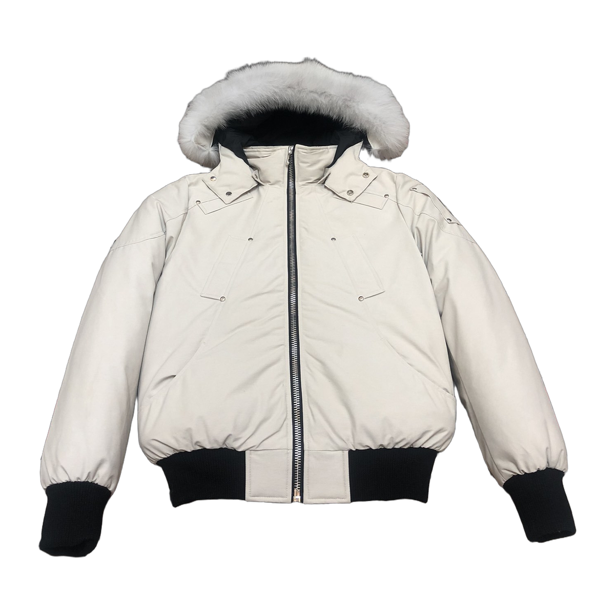 Moose Knuckles Men's Original Ballistic Shearling-Trim Bomber – Black (Shearling Collar & Cuffs)