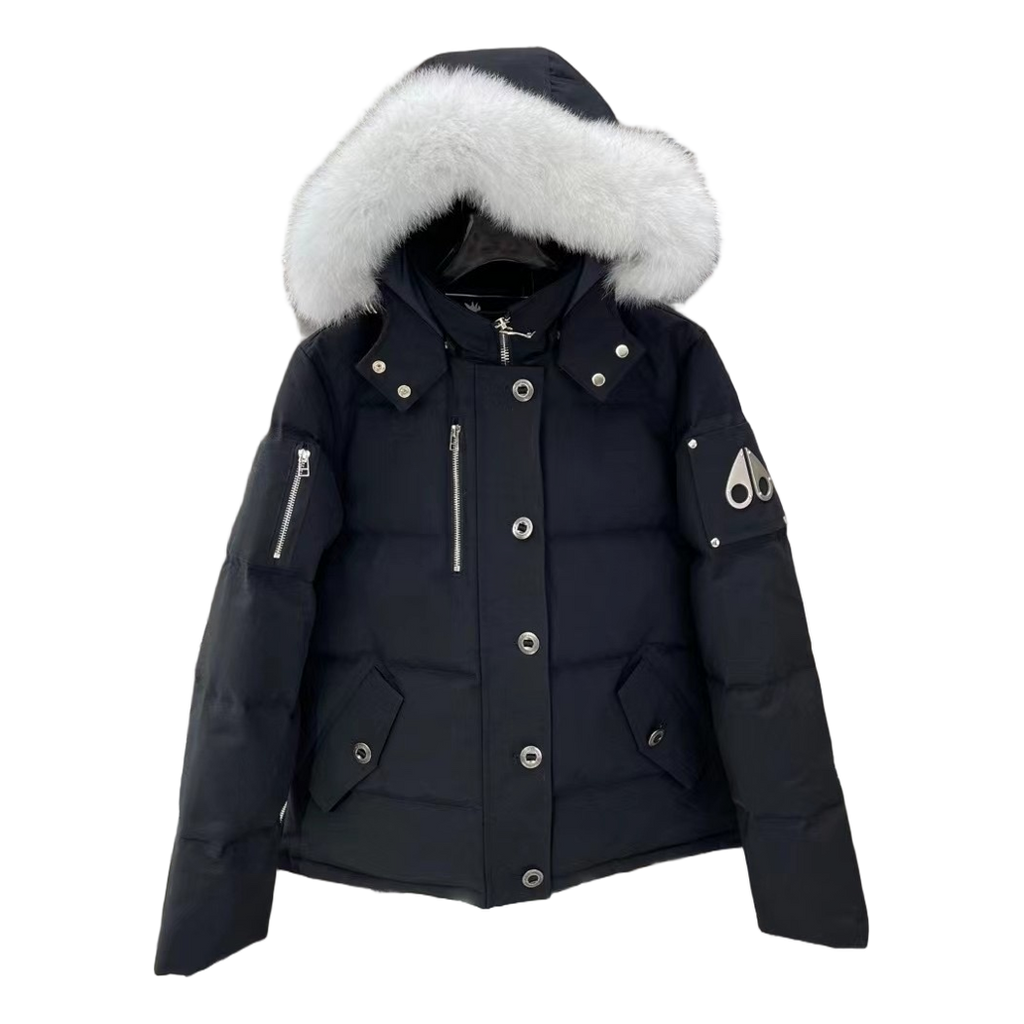 Moose Knuckles Chest-Zip Fur-Trim Hooded Puffer Jacket – Never Settle Edition